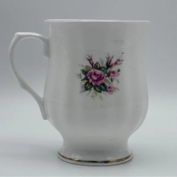 Vintage Hitkari Potteries Mug Bone China Delicate Floral - Picture 3 of 4